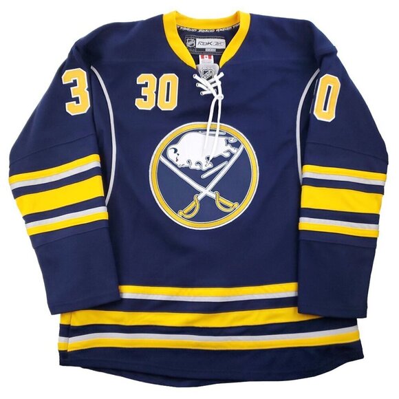 Buffalo Sabres NHL Hockey Jersey CCM Center Ice RBK Fight Strap 30 Miller Sz. 50